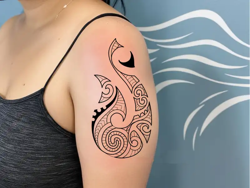 fish hook tattoo