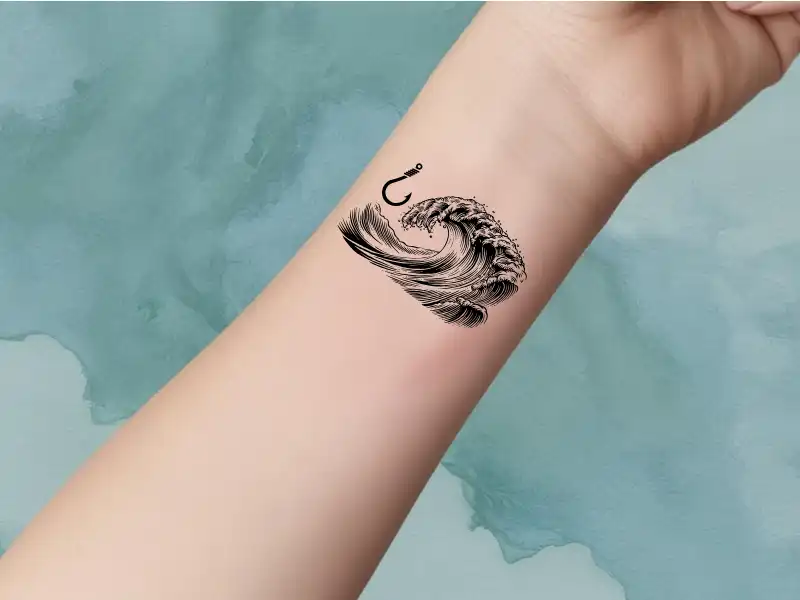 fish hook tattoo