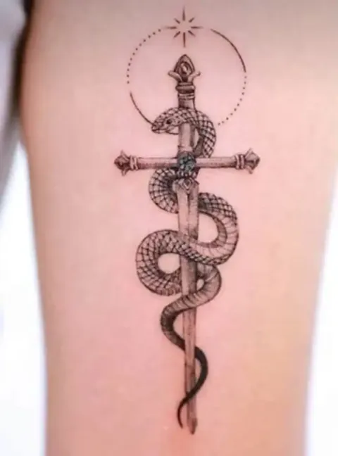 Snake with Dagger Tattoo Meaning: Symbolism and Significance